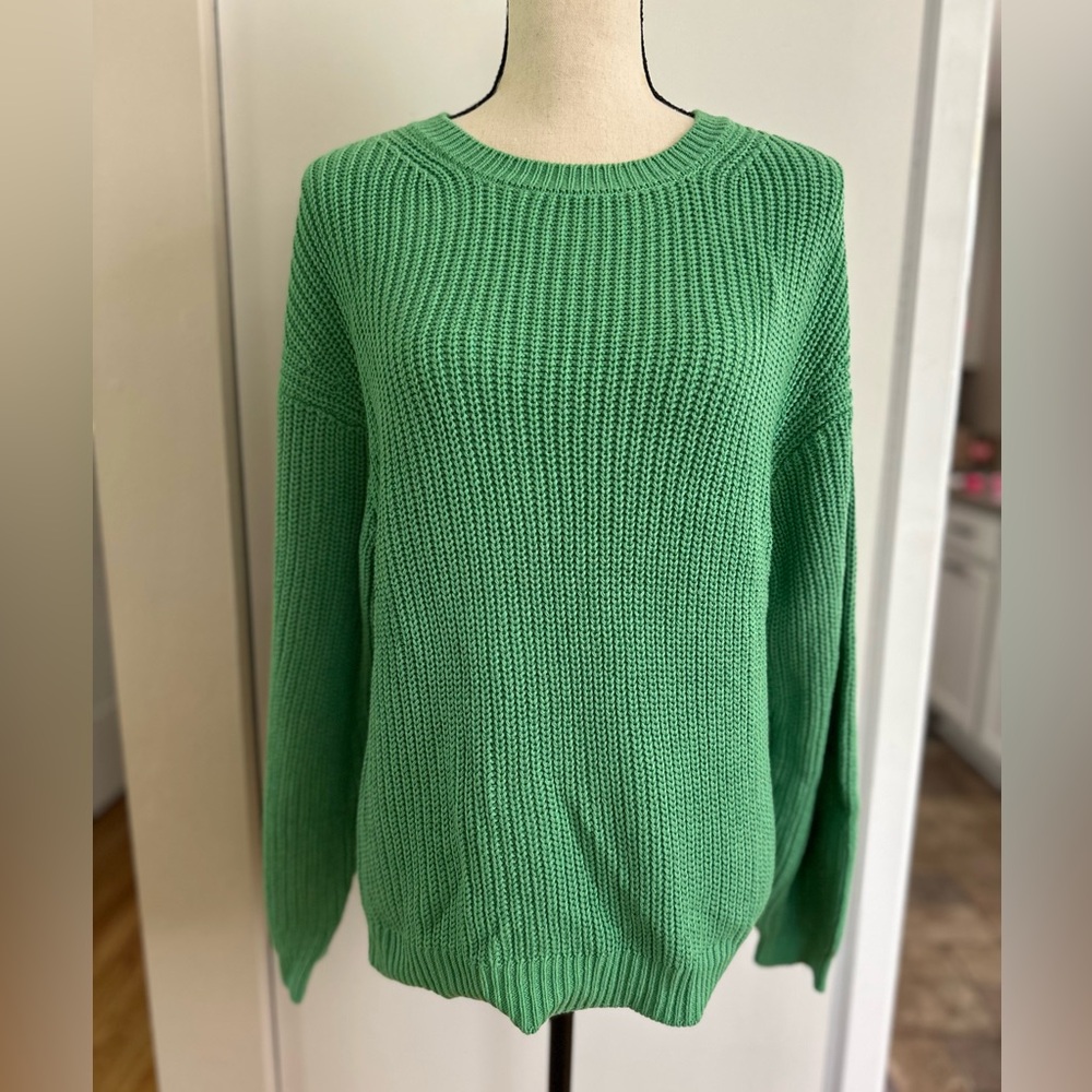 Stitches + Stripes Women’s Green Sweater  100% Cotton Size Small New With Tags